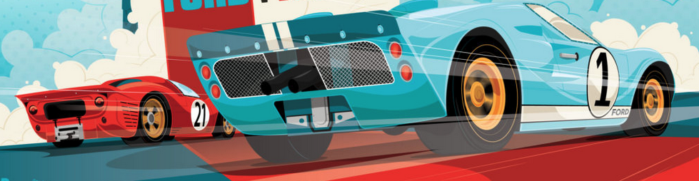 Featured image for “Poster Posse Shifts Gears With Their Official “Ford v Ferrari” Posters”