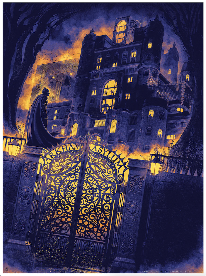 Batman Arkham Asylum poster by Chris Skinner for Bottleneck Gallery