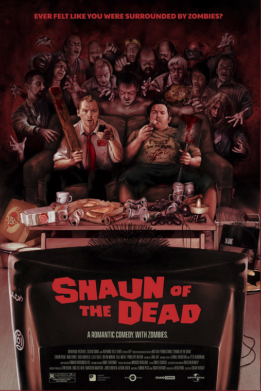 alternative movie poster for Shaun of the Dead by Dave Merrell