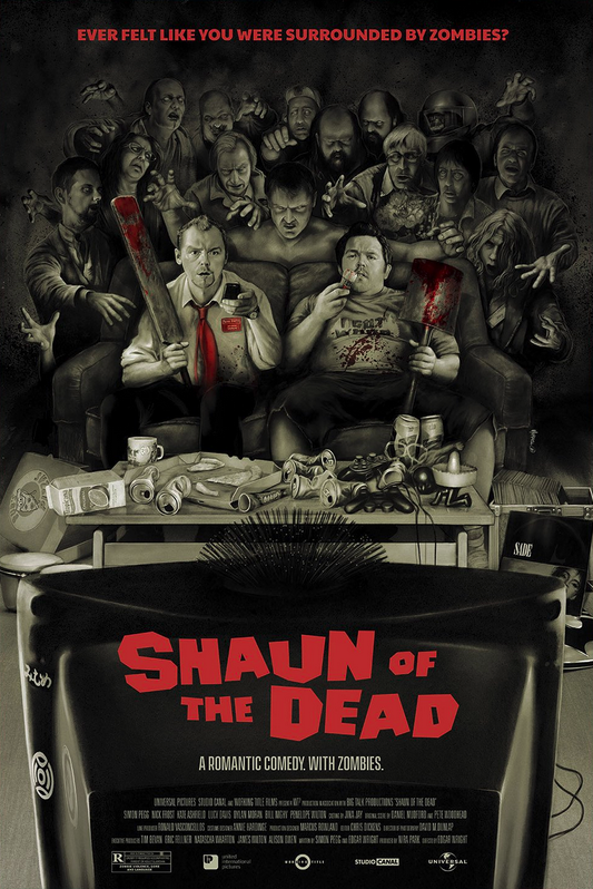 alternative movie poster for Shaun of the Dead by Dave Merrell