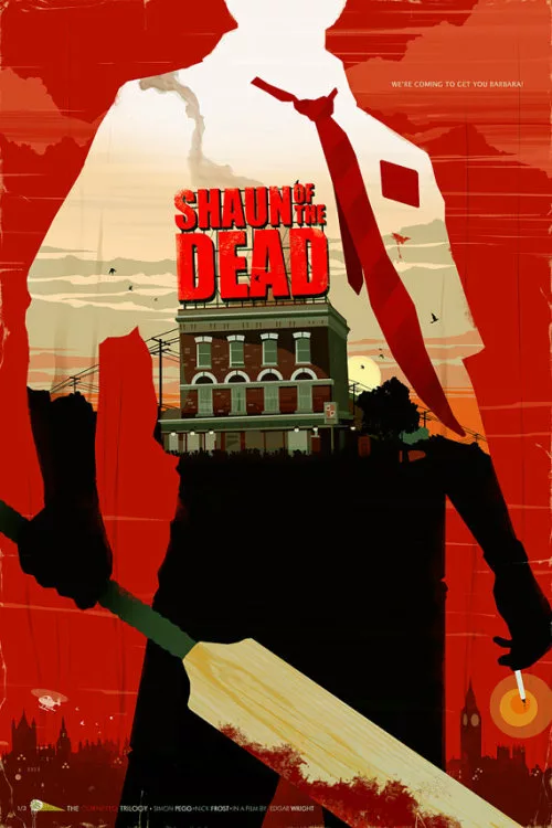 alternative movie poster for Shaun of the Dead by Michael Rogers